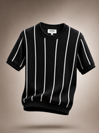 Striped Knit Tee - Black