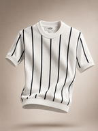 Striped Knit Tee - White