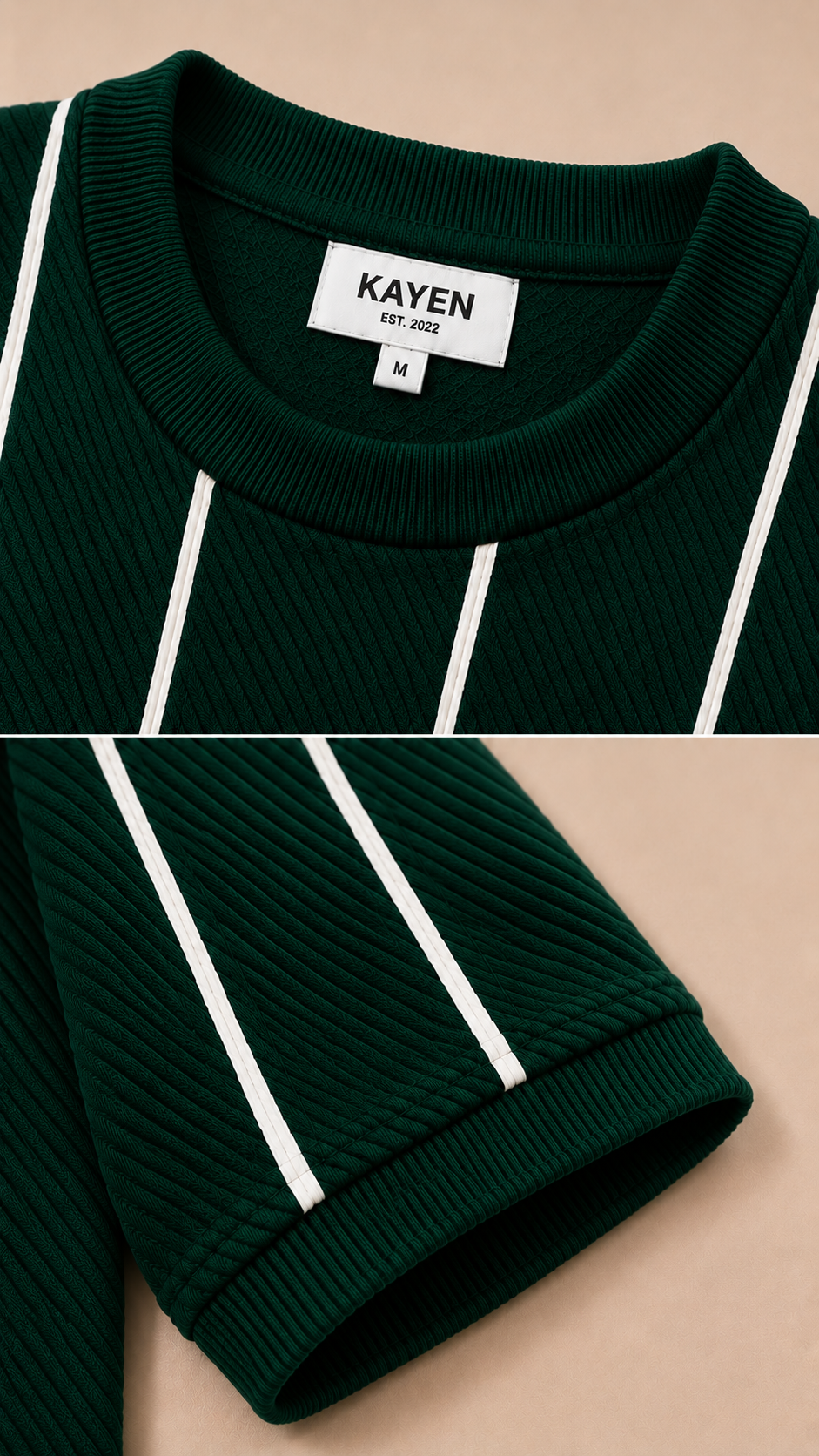 Striped Knit Tee - Green