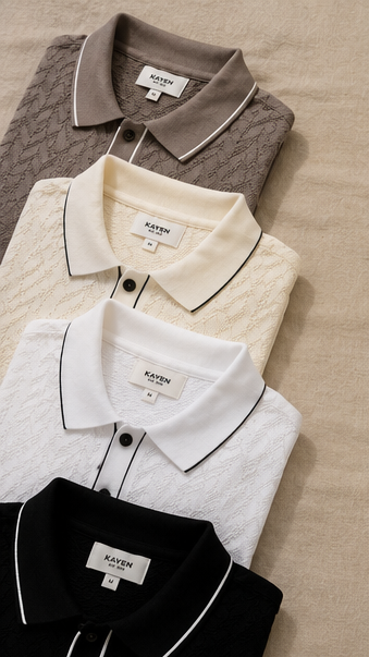 Riviera Knit Polo-White Cream