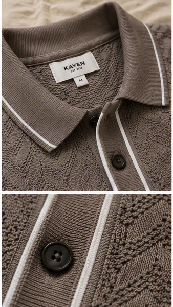 Riviera Knit Polo-Brown