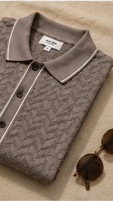 Riviera Knit Polo-Brown