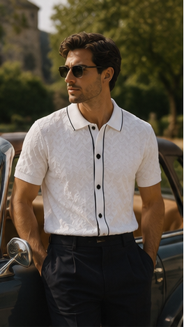 Riviera Knit Polo-White